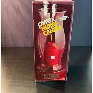 Vintage Pyrex Hurri Candle by Corning Clear Glass Globe & Base -‎ New In Box